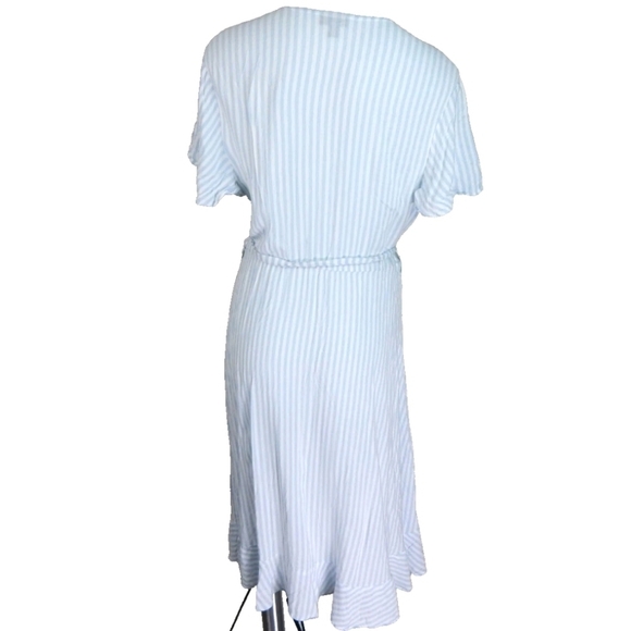 Torrid Blue Stripe Faux Wrap Dress - Picture 4 of 4